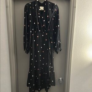 Elegant Black Polka Dot Dress